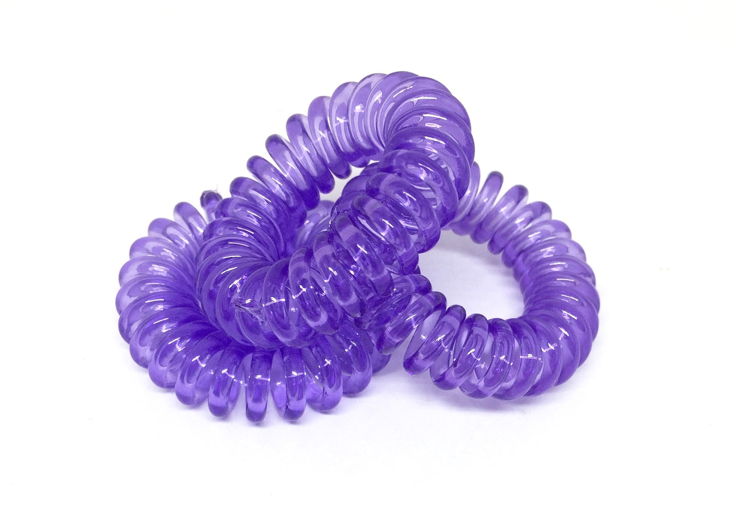 Spiral Hair Ties - Purple translucent