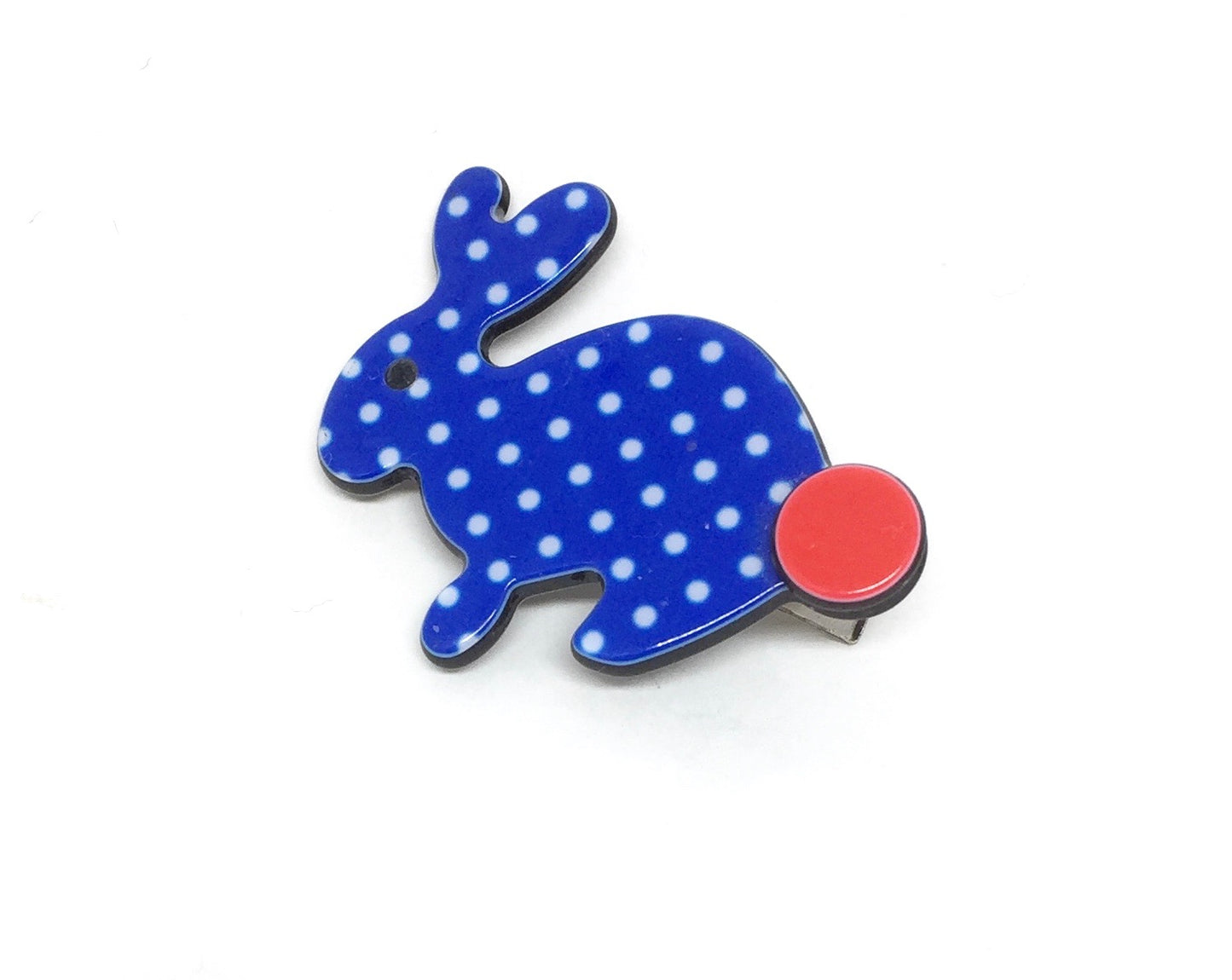 Little Inky rabbit - blue polka