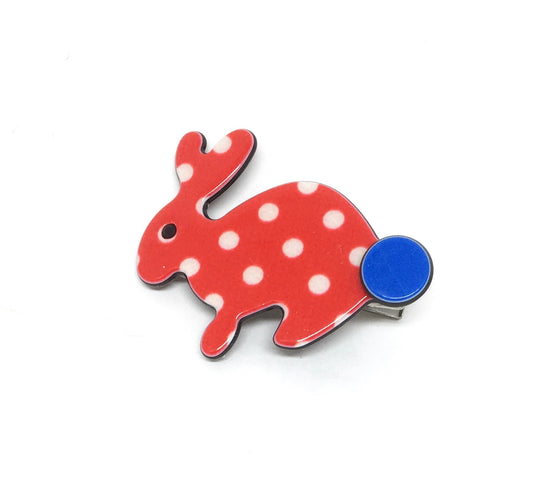 Little Inky rabbit - red polka