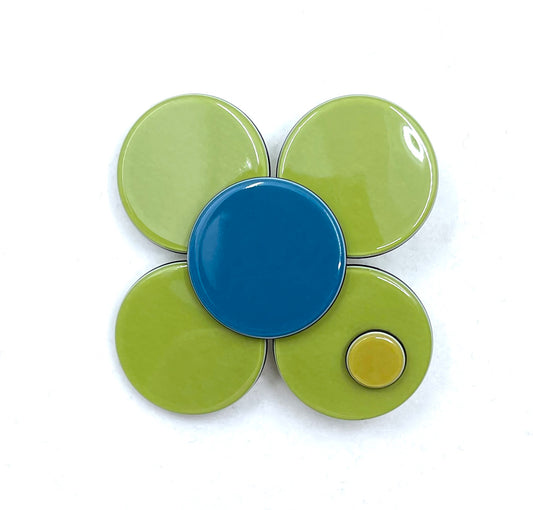 Florence Brooch - Green bright blue