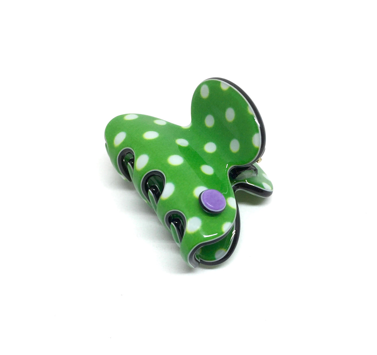 Barcelona mini claw - green polka