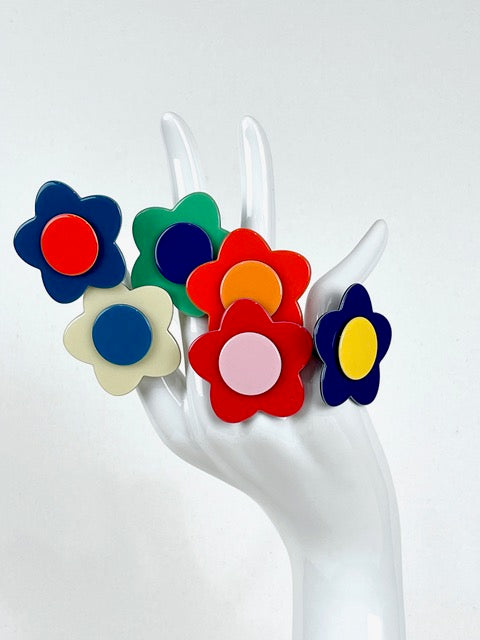 Bibi Ring - Bright blue orange