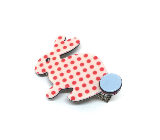 Little Inky rabbit - red polka