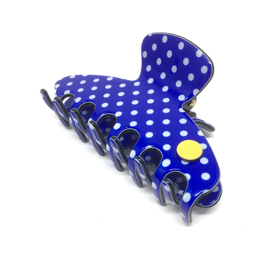 Barcelona medium claw - blue polka