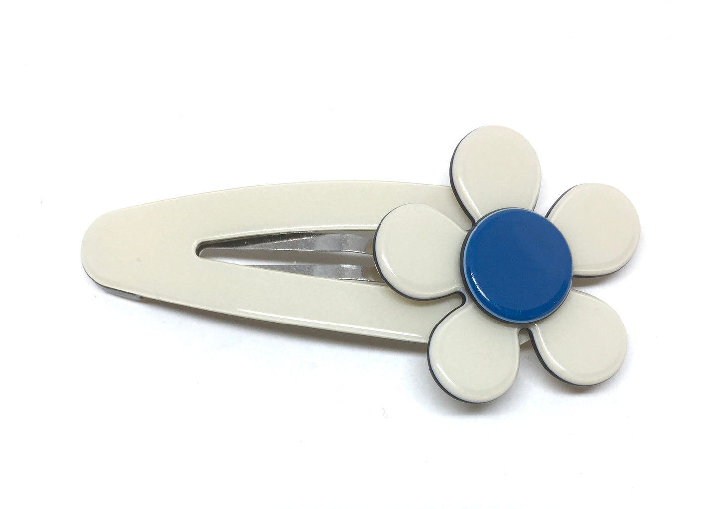 Flat flower click clack - cream blue