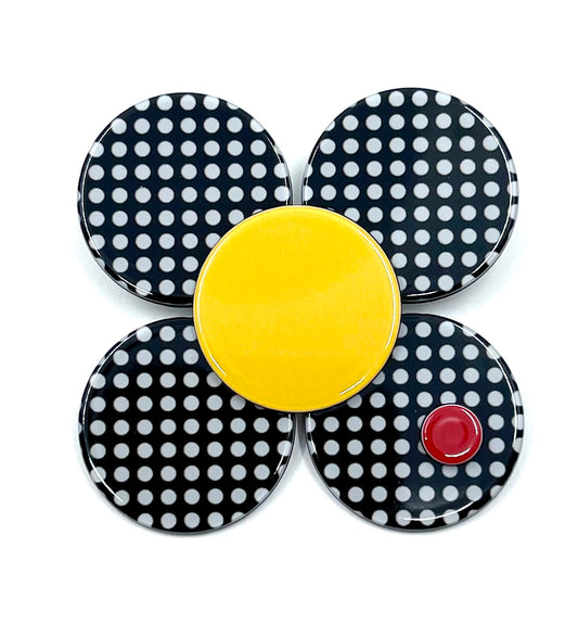 Florence brooch - Large - Black spot