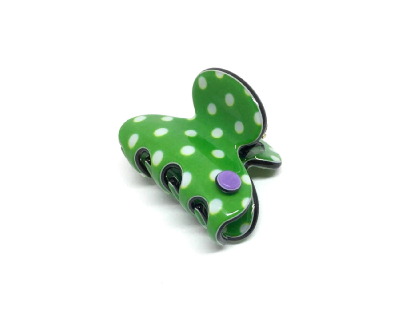 Barcelona mini claw - green polka