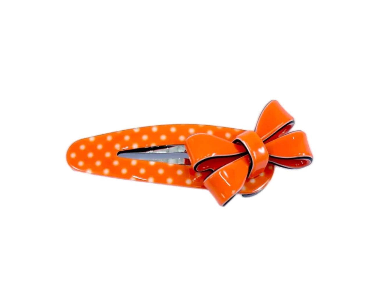 Bow click clack - Orange polka