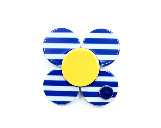 Florence flower - Dark blue stripe