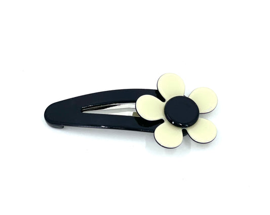 Flat flower click clack - Cream/Black
