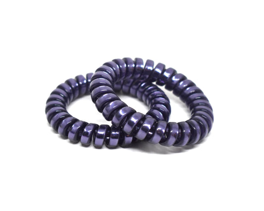 Large Spiral Hair Ties - Grape