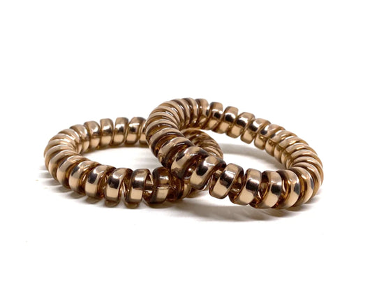 Large Spiral Hair Ties - light bronze