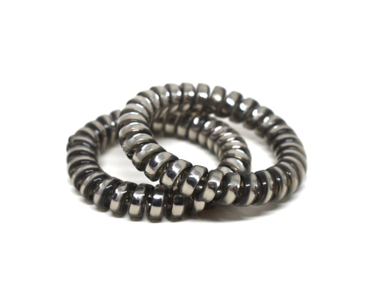 Large Spiral Hair Ties - Pewter