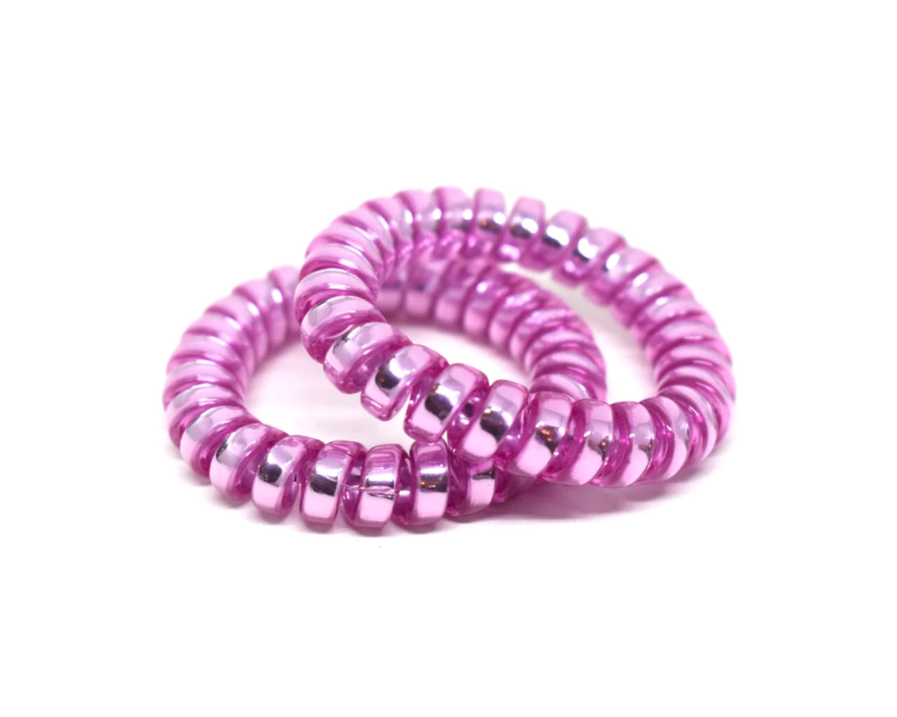 Large Spiral Hair Ties - Pink